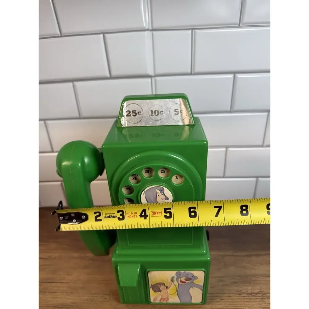 RARE Disney Hasbro 1960s Green Jungle Book Rotary Toy Phone - READ